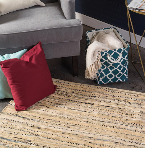 DII Chindi Home Collection Handwoven Multicolor Area Rag Run, 4x6', Taupe...