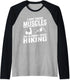 hike camping wander outdoors muscles hiking gear for men Raglan Baseball Tee...