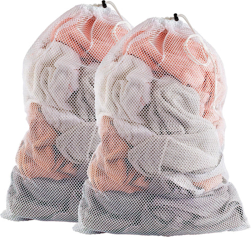 Mesh XL Laundry Bags - Pack of 2 - Large 24" x 36" - Durable, Machine Washable with Secure Drawstring Closure - Perfect for College Dorms, Laundro...