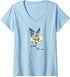 Womens Butterfly Flower Pencil Drawing Nature Design V-Neck T-Shirt...
