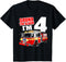 Fire Truck 4th Birthday Boy Firefighter 4 Year Old T-Shirt...