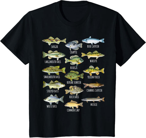 Do You Know Fish Co. Fish Species Biology Types Of Freshwater Fish Fishing T-Shirt...