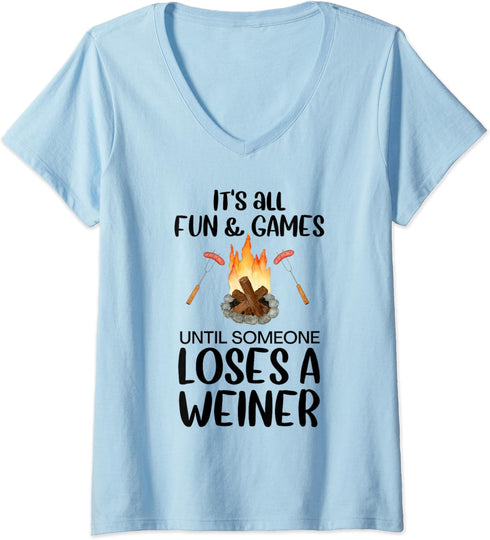 Camping Lovers and Outdoor Lovers Camping Gear and Apparel V-Neck T-Shirt...