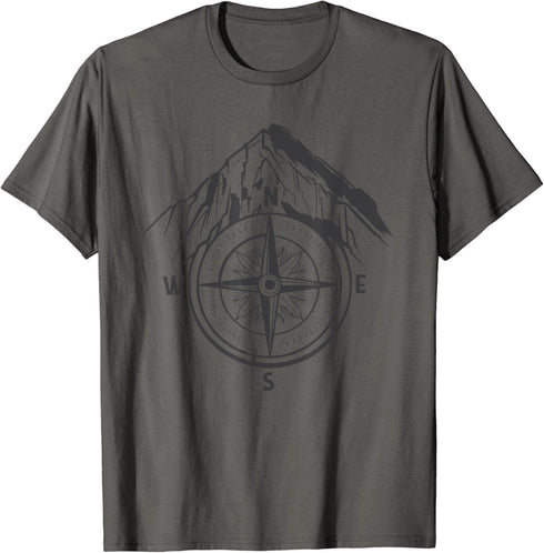 Hiking Compass Mountains Nature Outdoor Hiker T-Shirt...