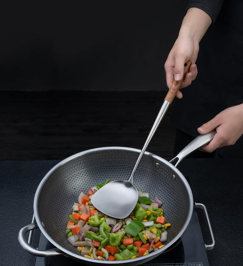 FJNATINH Wok Spatula - 17 Inch Stainless Steel Wok Turner for Cast Iron Skillet...
