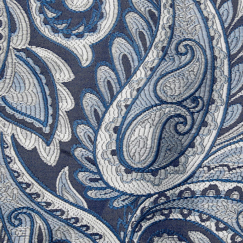 Madison Park Aubrey Faux Silk Paisley Jacquard, Rod Pocket Curtain for Living Room, Kitchen, Bedroom and Dorm, 50 in x 18 in, Navy...