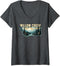 Womens Willow Creek Montana Outdoor Art Retro Hiking V-Neck T-Shirt...
