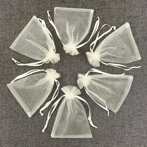 ATCG 100pcs 3x4 Inches Drawstring Organza Pouches Wedding Party Jewelry Favor Bags (IVORY)...