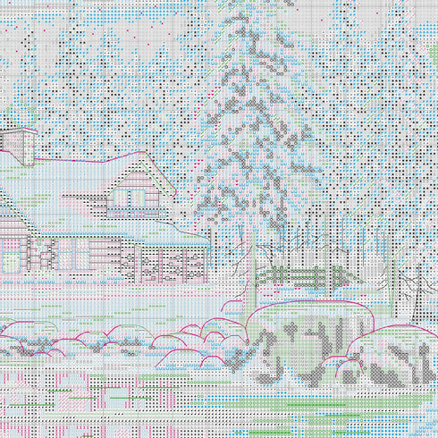 Dimensions Gold Collection Counted Cross Stitch Kit, Aurora Cabin, 16 Count Dove Grey Aida, 16'' x 12''...