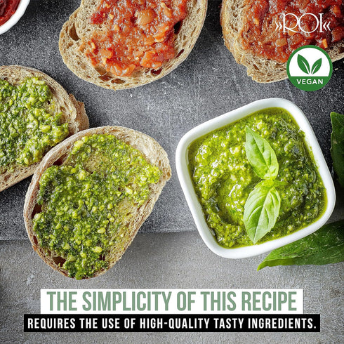 ROI Pesto Sauce - Vegan Pesto - Fresh Ligurian Basil Pesto Made of Genovese DOP basil and EVOO - Gluten Free Pesto - Keto Friendly Basil Sauce - N...