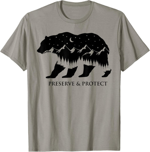 Preserve And Protect National Park Tshirt Bear Wildlife T-Shirt...