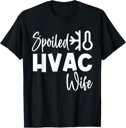 Funny HVAC Wife Gifts Hvac Technicians Design Tech Heat Cool T-Shirt...