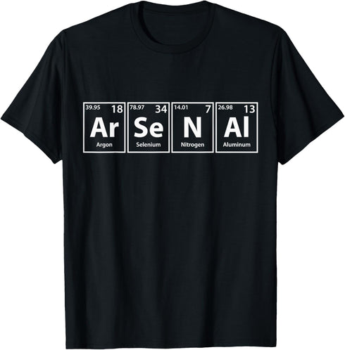 Arsenal (Ar-Se-N-Al) Periodic Table Elements T-Shirt...