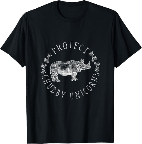 Protect Chubby Unicorns Save the White Rhino Animal Lover T-Shirt...