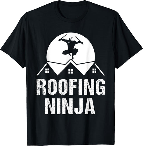 Roofing Ninja Funny Roof Carpentry Roofer Handyman Carpenter T-Shirt...