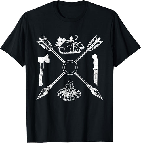 Bushcraft Axe Knife Survival Outdoor Camping Bushcrafter T-Shirt...