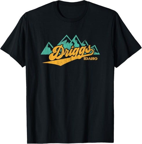 Driggs Idaho Outdoors Adventure Mountain Graphic T-Shirt...