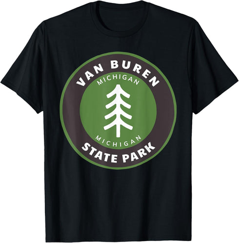 Van Buren State Park Michigan Outdoors MI Forest Badge T-Shirt...