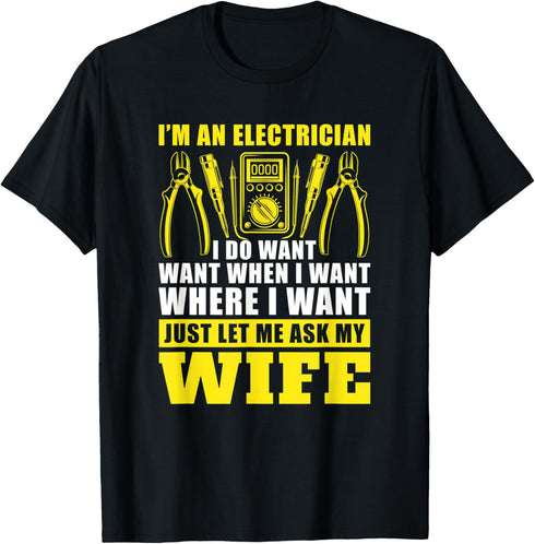 Mens Electrician's Tools and Electrical Specialist T-Shirt...