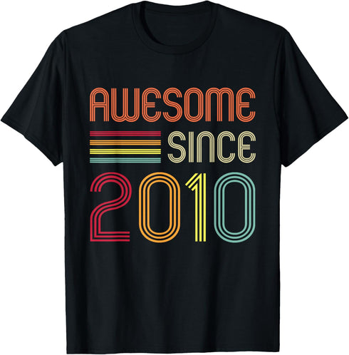 Awesome Since 2010 14th Birthday Retro T-Shirt...