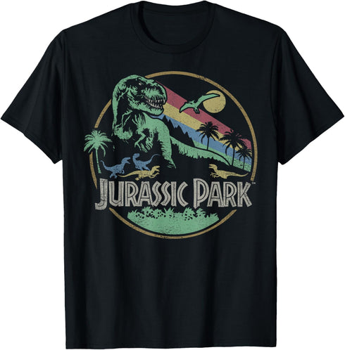 Jurassic Park Retro Darken Color Circle Logo T-Shirt...