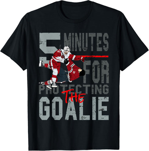 Ice Hockey Fight. Crosschecking. Protect The Goalie T-Shirt...