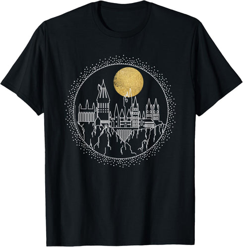 Harry Potter Hogwarts Full Moon Line Art T-Shirt...