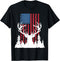 American Outdoors: Deer Hunting Silhouette in Woods T-Shirt...