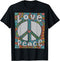 PEACE SIGN LOVE T Shirt 60s 70s Tie Die Hippie Costume Shirt T-Shirt...