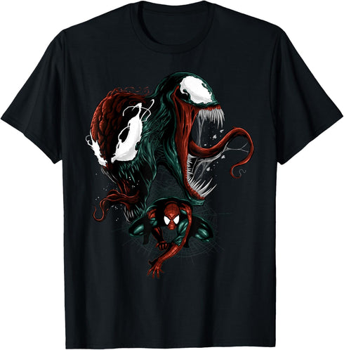 Marvel Spider-Man Venom and Carnage Split Portrait T-Shirt...