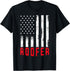 Roofer American Flag 4th July Gift Roofing Novelty Gift T-Shirt...