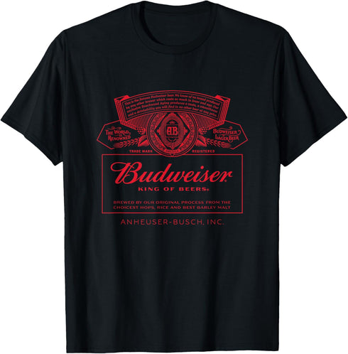 Budweiser mens Classic Budweiser Can Label T Shirt, Black, Small US...