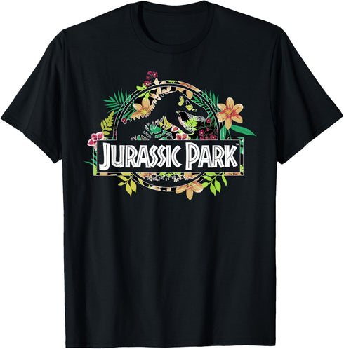 Jurassic Park Floral Tropical Fossil Logo Graphic T-Shirt T-Shirt...