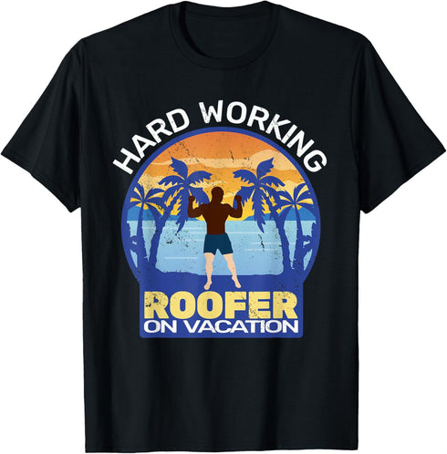 Working Roofer construction worker roofer roofing men T-Shirt...