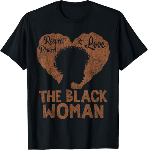 Vintage African Afro Respect Protect The Black Woman Melanin T-Shirt...