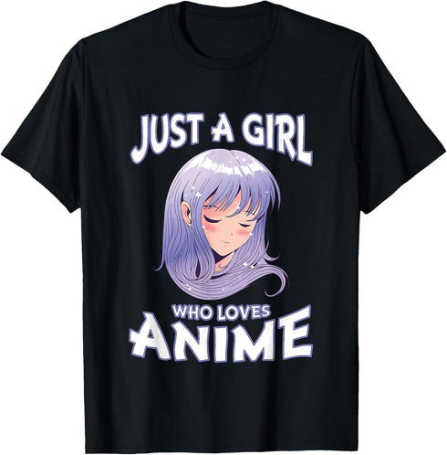 Just A Girl Who Loves Anime Gifts for Teen Girls Anime Merch T-Shirt...