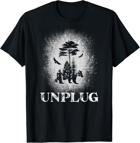 Unplug. Hiking Apparel Hiker Hiking Outdoor T-Shirt...