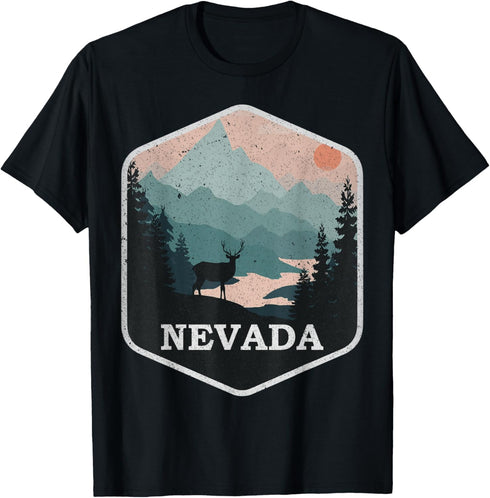 Vintage Nevada NV Mountains Nature Outdoor Hiking Souvenir T-Shirt...
