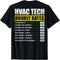 Mens HVAC Tech Hourly Rate Funny Technician Design On Back T-Shirt...