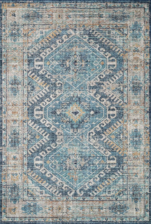 Loloi II Skye Collection SKY-03 Denim/Natural 2'-3" x 3'-9" Accent Rug...