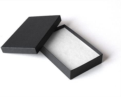 25 Pieces Pack Cotton Filled Matte Black Paper Cardboard Jewelry Gift and Retail Boxes 3 X 2 X 1 Inch #32 Size by R J Displays