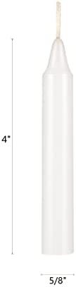 HS Candle 10 pcs White Unscented 4 Inch Taper Candles, Household General Usage, Emergency & More