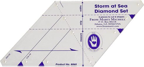 Marti Michell , 8065 ,Diamond Template Set, Storm at Sea, 2 Pieces Per Pack
