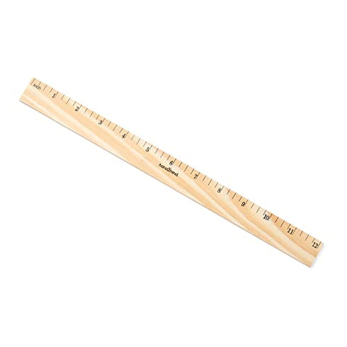 hand2mind 12 inch Wood Rulers with 1/4 Divisions, Pack of 10