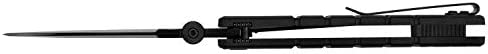 Kershaw XCOM Military-Style Pocketknife; 3.6-inch Black-Oxide Coated Blade and 8Cr13MoV Steel, Spearpoint Blade, Sharpened One Side, and Glass Filled Nylon Handle, Manual Open, Reversible Pocketclip