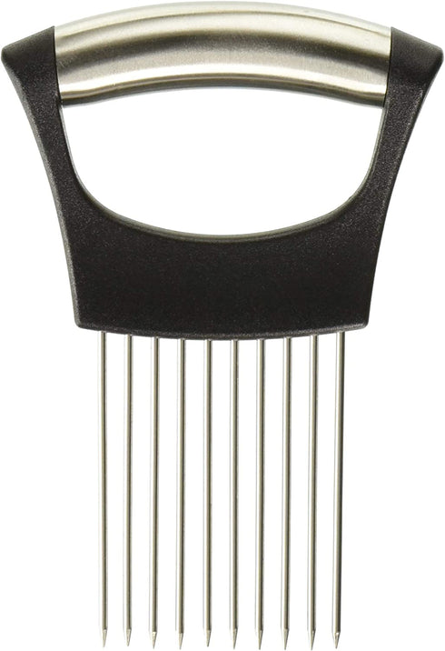 LETOOR, 1 PC Onion Holder Fork Chopper Peeler Stainless Steel Vegetable Slicer Tomato Cutter Meat Needle Chicken Kitchen Tool, 5.5 in, Black