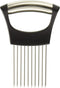 LETOOR, 1 PC Onion Holder Fork Chopper Peeler Stainless Steel Vegetable Slicer Tomato Cutter Meat Needle Chicken Kitchen Tool, 5.5 in, Black