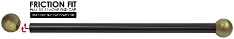 Solus SCA-335BK 15" Aluminum Cross Arm Ladder Rest for Outdoor Lamp Posts and Poles, Easy to Mount, Maintenance Free and Weather Resistant, Black Bar with Gold Caps