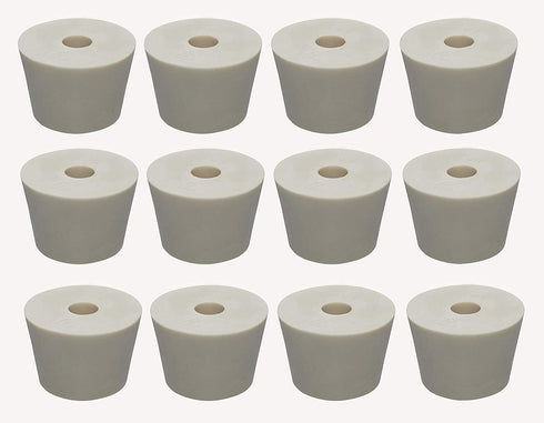Hobby Homebrew 12 Pack #7 DRILLED Rubber STOPPERS Tapered Bung for Corking Home Brewing Glass Carboys (4620)