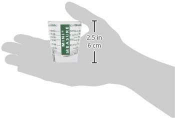 Kolder Mini Measure Heavy Glass, 20-Incremental Measurements Multi-Purpose Liquid and Dry Measuring Shot Glass, Green